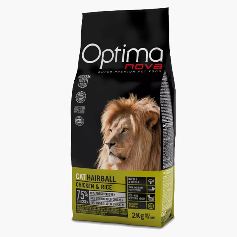 غذای خشک گربه اپتیما Optima مدل هیربال Hairball